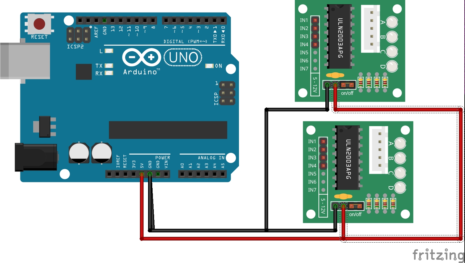 Alimentación Arduino y motores